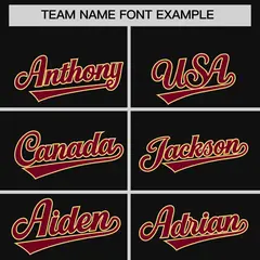 Black Crimson Leopard Graffiti Side Design Baseball Jersey 3