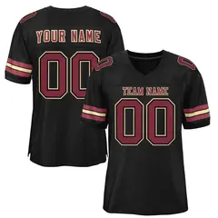 Black Crimson-Old Gold Football Jersey