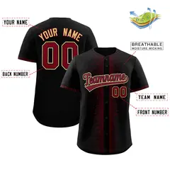 Black Crimson Phonetic Rhythm Authentic Baseball Jersey 2
