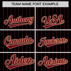 Black Crimson Pinstripe Two-Tone Authentic Baseball Jersey 3