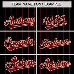 Black Crimson Pinstripe Two-Tone Authentic Baseball Jersey 3