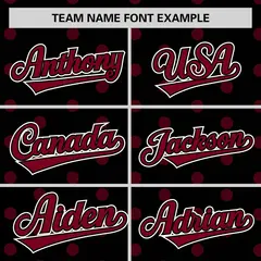 Black Crimson Polka Dot Graffiti Authentic Baseball Jersey 3
