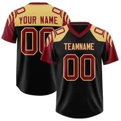 Black Crimson Raglan Sleeve Authentic Football Jersey