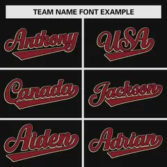 Black Crimson Raglan Sleeves Authentic Baseball Jersey 3