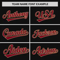 Black Crimson Raglan Sleeves Authentic Baseball Jersey 3