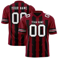 Black Crimson Razr Stripe Graffiti Pattern Flag Football Jersey 1