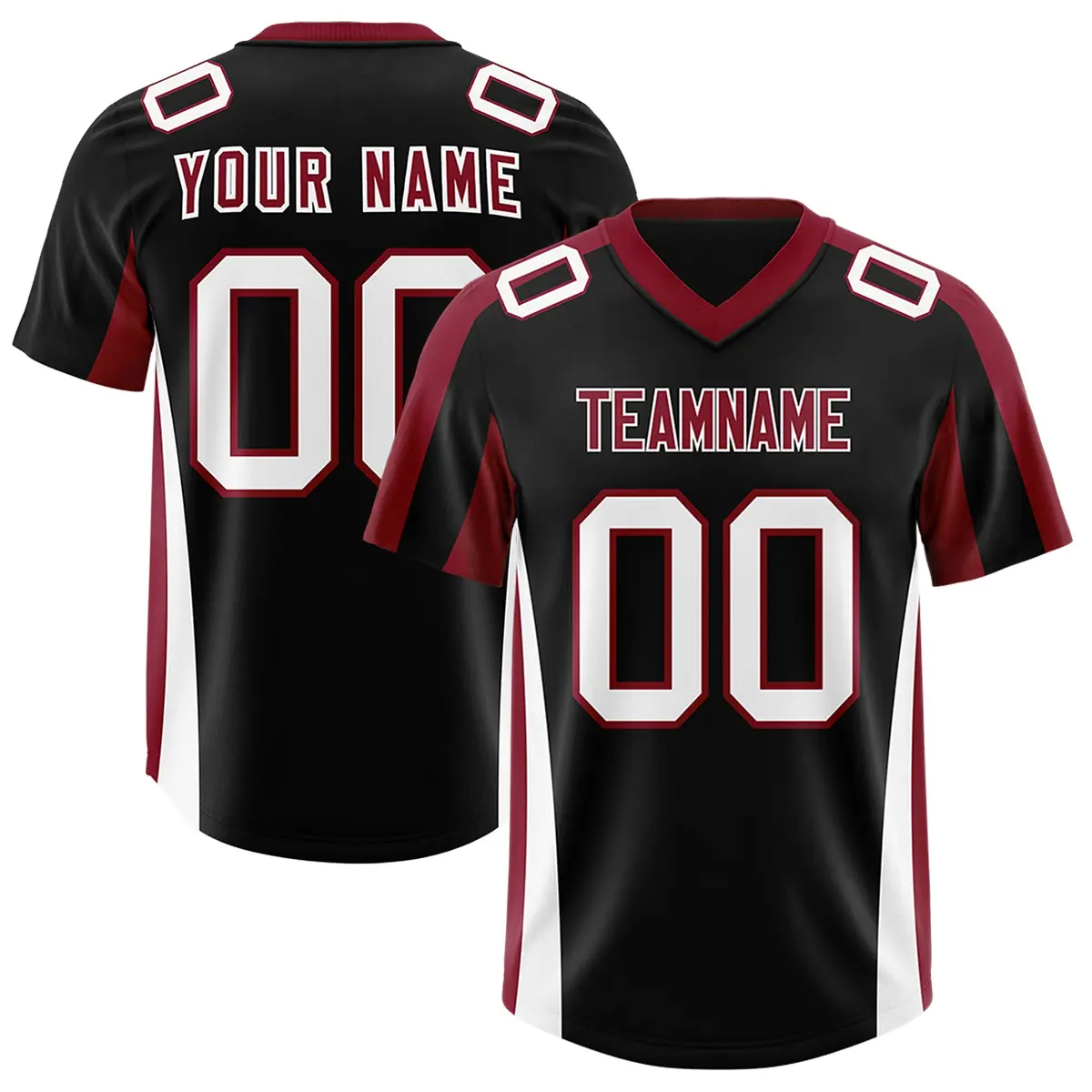 Black Crimson Side Stripe Authentic Football Jersey