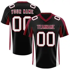 Black Crimson Side Stripe Authentic Football Jersey
