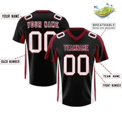 Black Crimson Side Stripe Authentic Football Jersey 2