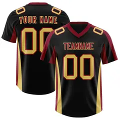 Black Crimson Side Stripe Authentic Football Jersey 1