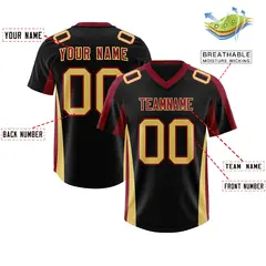 Black Crimson Side Stripe Authentic Football Jersey 2