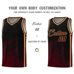 Black Crimson Splash Basketball Uniforms for School 3