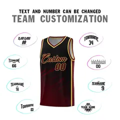 Black Crimson Splash Basketball Uniforms for School 4