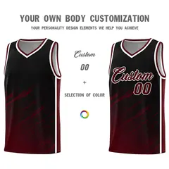 Black Crimson Splash Basketball Uniforms for Teams 3
