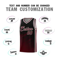 Black Crimson Splash Basketball Uniforms for Teams 4
