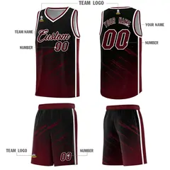 Black Crimson Splash Basketball Uniforms for Teams 5