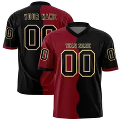 Black Crimson Split Mesh Authentic Fashion Football Jersey 1