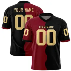 Black Crimson Split Mesh Authentic Fashion Football Jersey 1