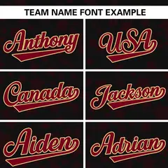 Black Crimson Star Graffiti Authentic Baseball Jersey 3