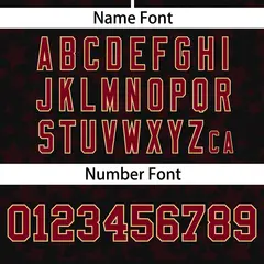 Black Crimson Star Graffiti Authentic Baseball Jersey 4