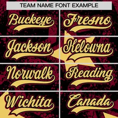 Black Crimson Star Graffiti Baseball Jersey 7