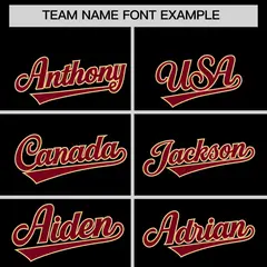 Black Crimson Star Ribbing Authentic Baseball Jersey 3