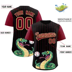 Black Crimson Stripe Animals Graffiti Raglan Baseball Jersey 2