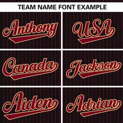 Black Crimson Stripe Authentic Pullover Baseball Jersey 3
