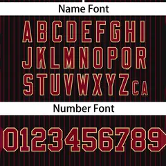 Black Crimson Stripe Two-Button Softball Jersey 3