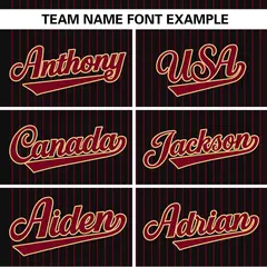 Black Crimson Stripe Two-Button Softball Jersey 4