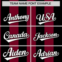 Black Crimson Stripe Two-Button Softball Jersey 3