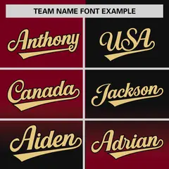 Black Crimson Symmetrical Gradient Authentic Baseball Jersey 3