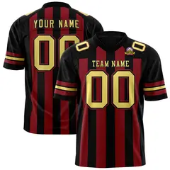 Black Crimson Thick Stripe Authentic Football Jersey