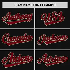 Black Crimson Thorns Ribbed Baseball Jersey 3