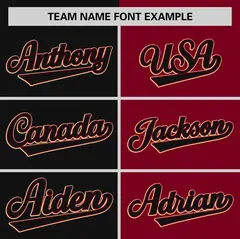 Black Crimson Two Tone Striped Authentic Baseball Jersey 3