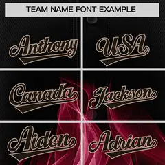 Black Crimson White Flame Graffiti Baseball Jersey 3