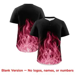 Black Crimson White Flame Graffiti Baseball Jersey 7