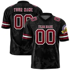 Black Crimson-White Graffiti Line Authentic Football Jersey 1