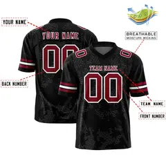Black Crimson-White Graffiti Line Authentic Football Jersey 2