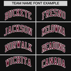 Black Crimson-White Raglan Sleeves Varsity Full-Snap Letterman Jacket 6