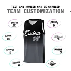 Black Dark Gray Gradient Fashion Sports Basketball Jersey 4