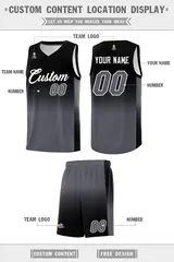 Black Dark Gray Gradient Fashion Sports Basketball Jersey 5