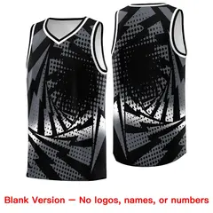 Black Dark Gray Lightning Halftone Dot Basketball Jersey 6