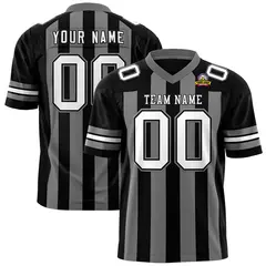 Black Dark Gray Thick Stripe Authentic Football Jersey