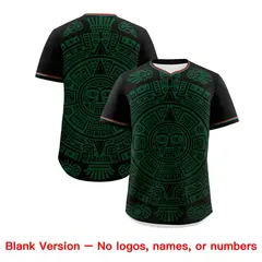 Black Dark Green Kelly Green Graffiti Mexican Style Baseball Jersey 2