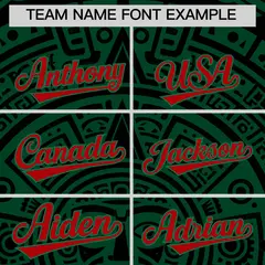 Black Dark Green Kelly Green Graffiti Mexican Style Baseball Jersey 4