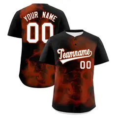 Black Dark Orange White Skeleton Graffiti Baseball Jersey