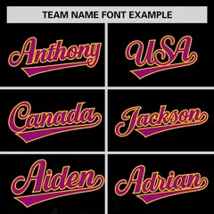 Black Dark Pink Gradient Sparkle-Effect Baseball Jersey 3