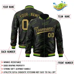 Black Desert Yellow Full-Zip Varsity Letter Bomber Jacket 2