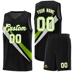 Black Diagonal Pinstripe Color Block Basketball Jersey